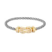 [Luckin Jewelry]CHANCE LARGE 8 FIGURE BUCKLE FULLDIAMOND BRACELET GOLD