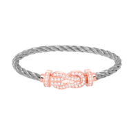 [Luckin Jewelry]CHANCE LARGE 8 FIGURE BUCKLE FULL DIAMOND BRACELET ROSE GOLD