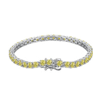 [Luckin Jewelry]Ornate Dazzling Round Cut Tennis Bracelet