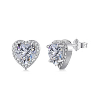 [Luckin Jewelry]Sparkling Heart Shape Lover Earrings