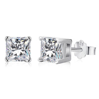 [Luckin Jewelry]1.0 Carat Radiant Princess Cut Wedding Earrings