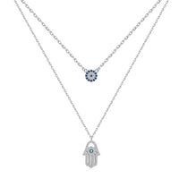 [Luckin Jewelry]Demon Eye Hamsa Palm Necklace