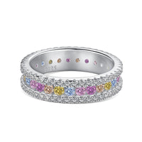 [Luckin Jewelry]Delicate Colorful Round Cut Daily Ring