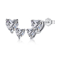 [Luckin Jewelry]Double Heart-Shape Classic Princess Style Earrings