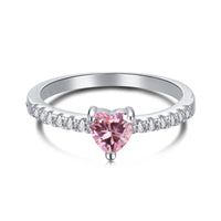 [Luckin Jewelry]0.5 Carat CaratEternity Charming Heart Shape Lover Ring