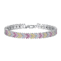 [Luckin Jewelry]Ornate Sparkling Round Cut Party Bracelet