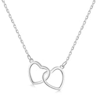 [Luckin Jewelry]Sterling Silver Love Double Ring Necklace