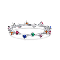 [Luckin Jewelry]Radiant Colorful Round Cut Daily Ring