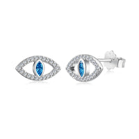 [Luckin Jewelry]Blue Devil Eyes Hollow Stud Earrings
