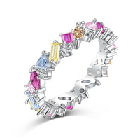[Luckin Jewelry]Dazzling Polychromatic Multi cut Daily Ring