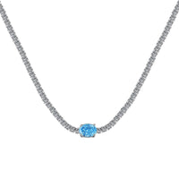 [Luckin Jewelry]1.0 Carat Shining Oval Cut Necklace