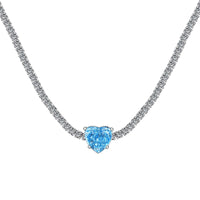 [Luckin Jewelry]2.0 Carat Sparkling Tennis Heart Cut Necklace