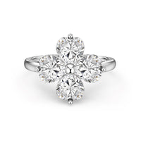 [Luckin Jewelry]Heart-shaped Four-Leaf Clover Ball Ring