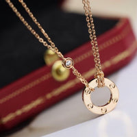 [Luckin Jewelry]LOVE NECKLACE ADJUSTABLE ROSE GOLD 2 DIAMOND