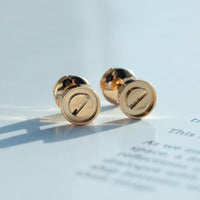 [Luckin Jewelry]LOVE EARRINGS PINK GOLD 10MM