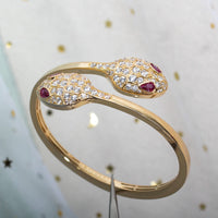 [Luckin Jewelry]SERPENTI BRACELET PINK GOLD DIAMOND DOUBLE SNAKE