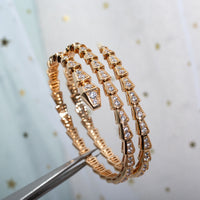 [Luckin Jewelry]SERPENTI BRACELET PINK GOLD DIAMOND DOUBLE ROW
