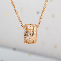 [Luckin Jewelry]PARENTESI NECKLACE PINK GOLD DIAMOND
