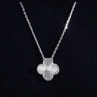 [Luckin Jewelry]CLOVER  15MM DIAMOND LASER NECKLACE SILVER