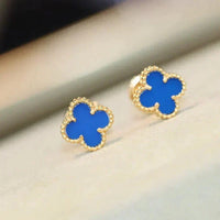 [Luckin Jewelry]CLOVER MINI 9.5MM TURQUOISE EARRINGS