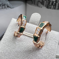[Luckin Jewelry]SERPENTI MALACHITE PINK GOLD EARRINGS