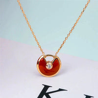 [Luckin Jewelry]AMULETTE GOLD CARNELIAN ONYX NECKLACE