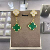 [Luckin Jewelry]CLOVER  2 MOTIFS  DIAMOND  EARRINGS (MULTIPLE CHOICESç´
