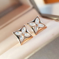 [Luckin Jewelry]STAR MOP PINK GOLD EARRINGS