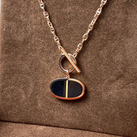 [Luckin Jewelry]CHAINE VERSO BLACK CERAMIC NECKLACE