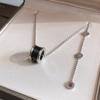 [Luckin Jewelry]ZERO 1 BLACK CERAMIC SILVER NECKLACE