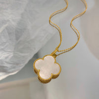 [Luckin Jewelry]CLOVER 25MM MOP LARGE PENDANT NECKLACE