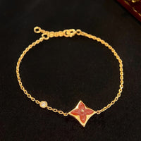 [Luckin Jewelry]COLOR STAR CARNELIAN PINK GOLD DIAMOND BRACELET