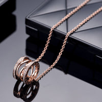 [Luckin Jewelry]ZERO 1 PINK GOLD DIAMOND OPEN NECKLACE