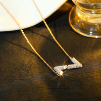 [Luckin Jewelry]VOLT SILVER DIAMOND PEDANT NECKLACE
