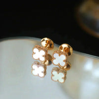[Luckin Jewelry]CLOVER MINI 9.5MM WHITE MOP EARRINGS