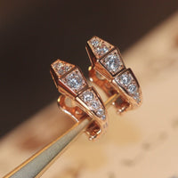 [Luckin Jewelry]SERPENT PINK GOLD DIAMOND EARRINGS