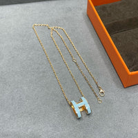 [Luckin Jewelry]POP H SKY BLUE NECKLACE