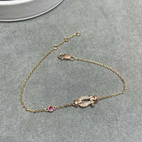 [Luckin Jewelry]FORCE 10 DIAMOND CHAIN LINK PINK GOLD BRACELET