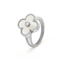 [Luckin Jewelry]CLOVER SILVER MOP DIAMOND RING