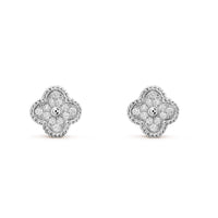 [Luckin Jewelry]CLOVER MINI DIAMOND STUD EARRINGS