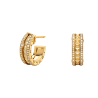 [Luckin Jewelry]ZERO 1 ROCK GOLD EARRINGS WITH STUDDED SPIRAL AND PAVED DIAMONDS