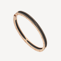 [Luckin Jewelry]ZERO 1 PINK GOLD WITH MATTE BLACK CERAMIC BRACELET