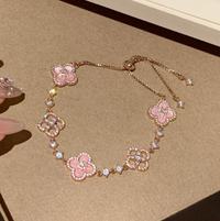 [Luckin Jewelry]CLOVER 5 MOTIF PINK BLUE RED WHITE BRACELET