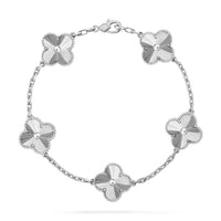 [Luckin Jewelry]CLOVER SILVER 5 MOTIFS BRACELET