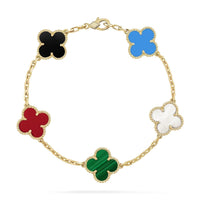 [Luckin Jewelry]CLOVER 5 MOTIFS MULTICOLOR  BRACELET
