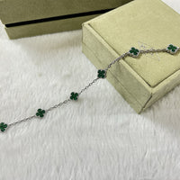 [Luckin Jewelry]CLOVER 6 MOTIF MALACHITE BRACELET