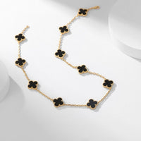 [Luckin Jewelry]CLOVERS THE 10-MOTIFS ONYX NECKLACE