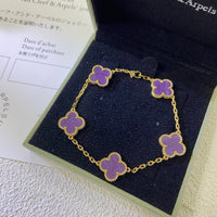 [Luckin Jewelry]CLOVER  5 MOTIFS  PURPLE VIOLET BRACELET