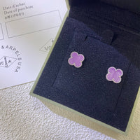[Luckin Jewelry]CLOVER MINI 9.5MM  PURPLE VIOLET EARRINGS