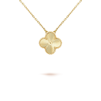 [Luckin Jewelry]CLOVER 15MM LASER NECKLACE